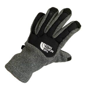 North Face Gray Fleece Denali Etip Gloves - Youth's Small
